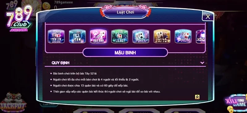 Luật chơi bài Mậu Binh chuẩn nhất 